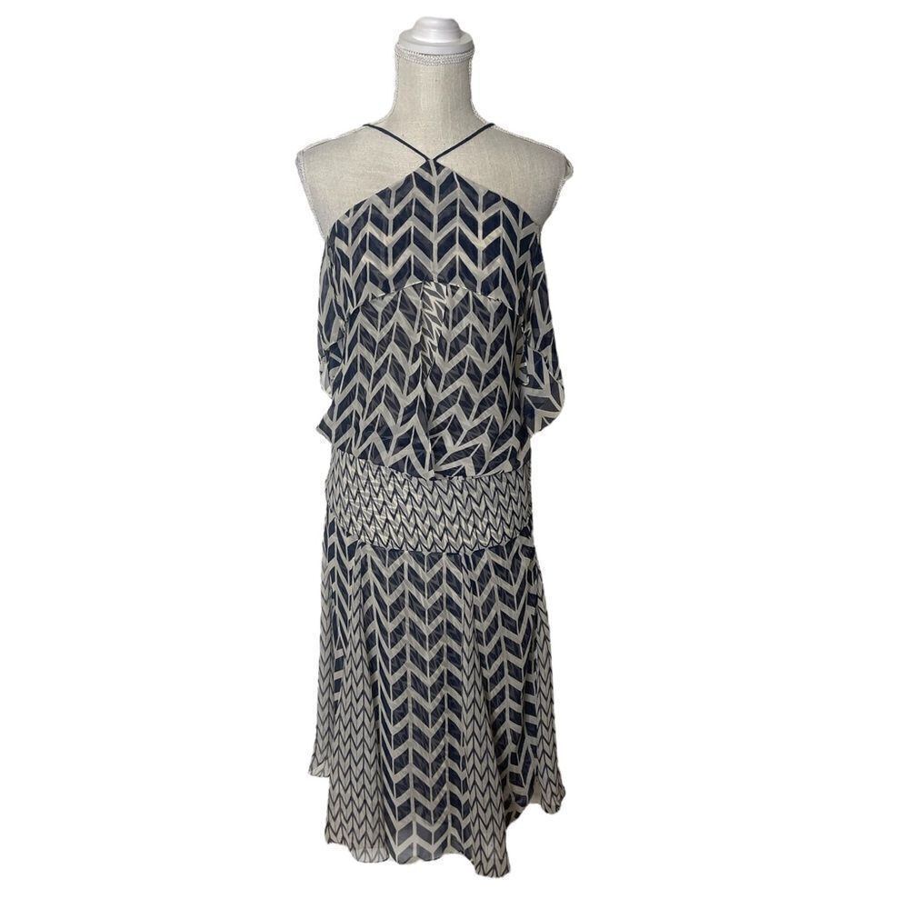 Max Azria Runway Collection 100% Silk Abstract Geometric Dress